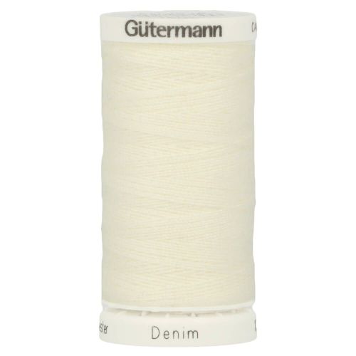 Gütermann jeans (denim) naaigaren - wit - 100 meter- col. 1016 - stoffen van leuven